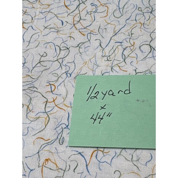 Laurens Flowers II RJR Quilting Fabric with Whimsical Multicolor Squiggles 1/2 y - Picture 5 of 6